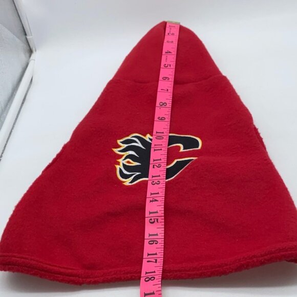 NHL Calgary Flames Hockey Team Dog Red Fleece Hoodie Sweater Size Medium - Picture 14 of 14